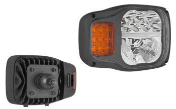 LED Hauptscheinwerfer mit rückwärtiger Halter und eingebautem AMP SuperSeal Stecker - rechts