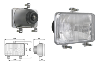 Reflektor Typ H4, Lochabstand 100x140 (Abblendlicht, Fernlicht)