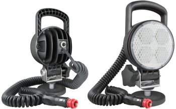 LED Arbeitslampe mit Magnethalter, Spiralkabel und Ausschalter