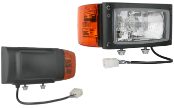 Hauptscheinwerfer Typ H4 mit Kabel und AMP Stecker - rechts