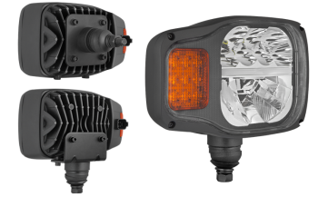 LED Hauptscheinwerfer mit boden-rückwärtiger Halter und eingebautem DT04-6P Stecker - rechts