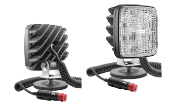 LED Arbeitslampe mit Magnethalter, Spiralkabel und Ausschalter