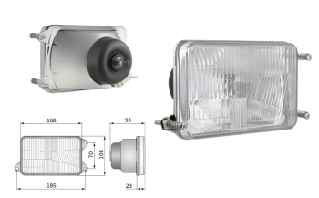 Reflektor Typ H4, Lochabstand 185x70 (Abblendlicht, Fernlicht, Positionslicht)