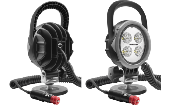 LED Arbeitslampe mit Magnethalter, Spiralkabel und Ausschalter