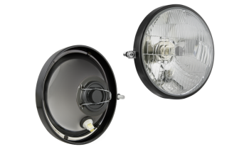 Reflektor Typ H4, mit dem Metallrahmen - links (Abblendlicht, Fernlicht, Positionslicht)