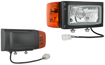 Hauptscheinwerfer Typ H4 mit Kabel und AMP Stecker - rechts