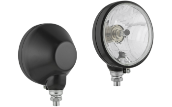 Hauptscheinwerfer Typ H4/R2 im Metallgehäuse - stehend (Abblendlicht, Fernlicht, Positionslicht)