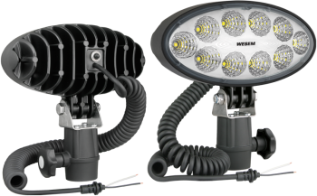LED Arbeitslampe mit CAR3 Halter, Spiralkabel und Ausschalter