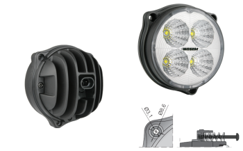 LED Arbeitslampe mit eingebautem AMP SuperSeal Stecker (3 Schaftschrauben version)