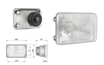 Reflektor Typ H4, Lochabstand 143x72 (Abblendlicht, Fernlicht)