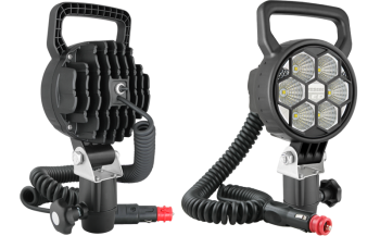 LED Arbeitslampe mit CAR3 Halter, Spiralkabel und Ausschalter