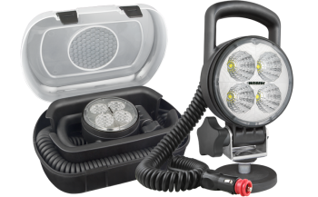 LED Arbeitslampe mit Magnethalter, Spiralkabel und Ausschalter