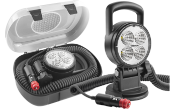 LED Arbeitslampe mit Saugnapfhalter, Spiralkabel und Ausschalter