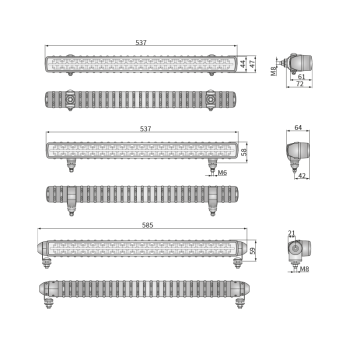 CDP1-FF 5° Arbeitslampen LED mit Positionslicht