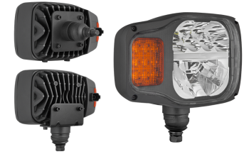 LED Hauptscheinwerfer mit boden-rückwärtiger Halter und eingebautem DT04-6P Stecker - rechts