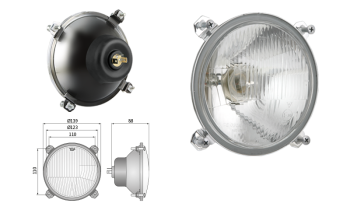 Hauptscheinwerfer Typ R2 - Linksverkehr (Abblendlicht, Fernlicht)