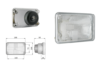 Reflektor Typ H4, Lochabstand 143x72 (Abblendlicht, Fernlicht)