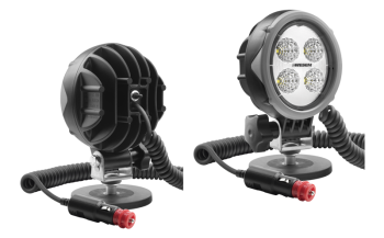 LED Arbeitslampe mit Magnethalter, Spiralkabel und Ausschalter