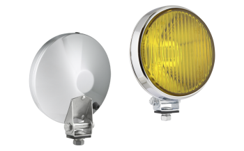 Halogen Nebelscheinwerfer im verchromt, Metallgehäuse - gelb