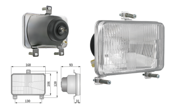 Reflektor Typ H4, Lochabstand 130x128 (Abblendlicht, Fernlicht, Positionslicht)