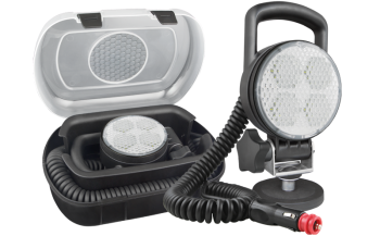 LED Arbeitslampe mit Magnethalter, Spiralkabel und Ausschalter