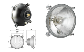 Hauptscheinwerfer Typ R2 - Linksverkehr (Abblendlicht, Fernlicht, Positionslicht)