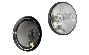 Reflektor Typ H4, mit dem Metallrahmen - rechts (Abblendlicht, Fernlicht, Positionslicht)