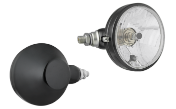 Hauptscheinwerfer Typ H4/R2 im Metallgehäuse - links (Abblendlicht, Fernlicht, Positionslicht)