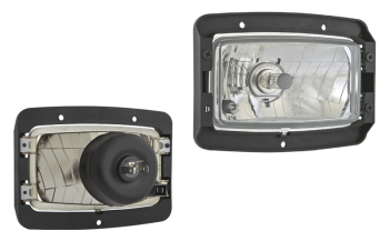 Hauptscheinwerfer Typ H4 mit Montageplatte (Abblendlicht, Fernlicht, Positionslicht)