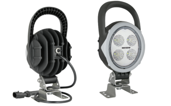 LED Arbeitslampe mit Omega Halter, Kabel, AMP SuperSeal Stecker und Ausschalter
