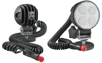 LED Arbeitslampe mit Magnethalter, Spiralkabel und Ausschalter