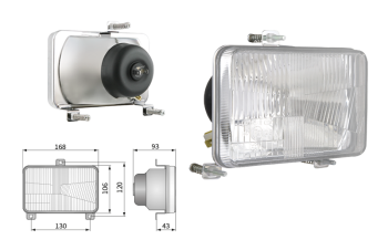 Reflektor Typ H4, Lochabstand 130x120 (Abblendlicht, Fernlicht, Positionslicht)