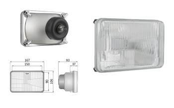 Reflektor Typ H4, Lochabstand 150x90 (Abblendlicht, Fernlicht)