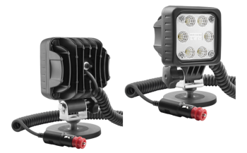 LED Arbeitslampe mit Magnethalter, Spiralkabel und Ausschalter