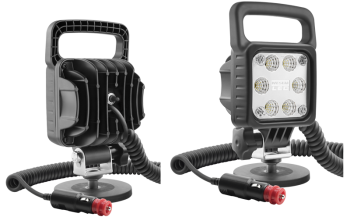 LED Arbeitslampe mit Magnethalter, Spiralkabel und Ausschalter