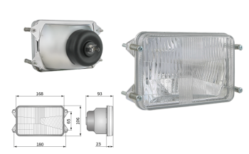 Reflektor Typ H4, Lochabstand 180x65 (Abblendlicht, Fernlicht)