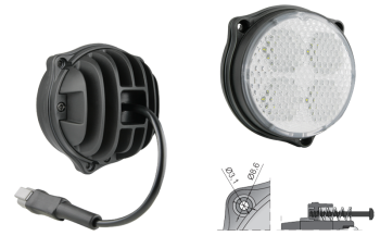 LED Arbeitslampe mit Kabel und Deutsch DT04-2P Stecker (3 Schaftschrauben version)