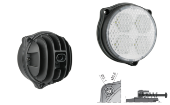 LED Arbeitslampe mit eingebautem AMP SuperSeal Stecker (3 Schaftschrauben version)