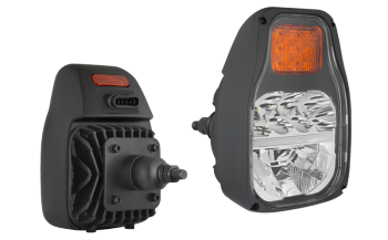 LED Hauptscheinwerfer mit rückwärtiger Halter und eingebautem AMP SuperSeal Stecker - rechts / links