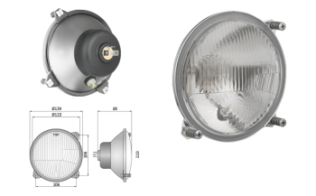 Hauptscheinwerfer Typ R2 - Rechtsverkehr (Abblendlicht, Fernlicht, Positionslicht)