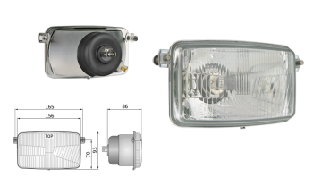 Reflektor Typ H4 (Abblendlicht, Fernlicht, Positionslicht)