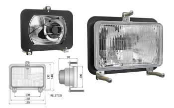 Hauptscheinwerfer Typ H4, Lochabstand 130x140 (Abblendlicht, Fernlicht)