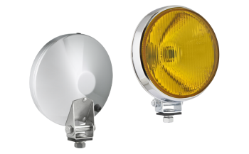 Halogen Fernscheinwerfer im verchromt, Metallgehäuse - gelb